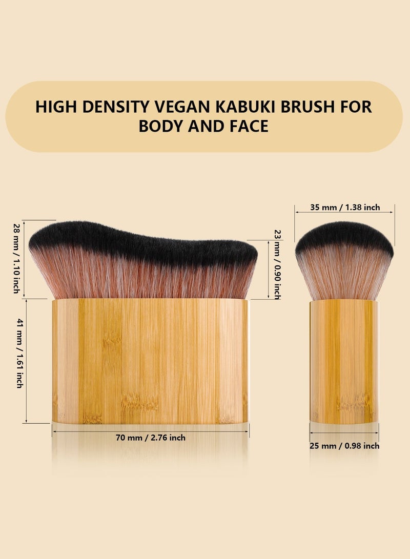 Zoreya Large Vegan Body Makeup Brush – Bamboo Handle Streak-Free Self Tanner & Bronzer Applicator - Image 4