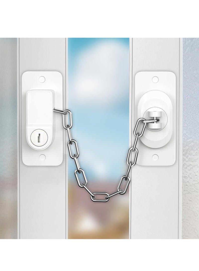 RATSAW Window Locks 2 Packs Window Restrictors Safety for UPVC  Adjustable Window Locks Child Safety with Keys Self Adhesive Window Safety Locks No Drilling for Child Pets Security - Image 1