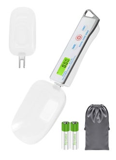 Syarme Kitchen Scale Spoon Gram Measuring Spoon, 500g/0.1g Digital Weight Scale Spoon Milligram Measuring Scoop Electronic Measuring Cup g/oz/gn/ct, with 2  Spoons and battery - White  - Image 1