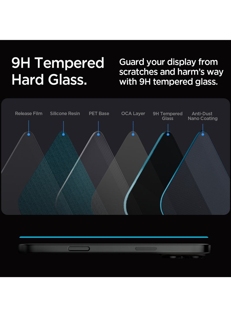 Spigen - GLAStR EZ Fit HD iPhone 16 PRO PRIVACY Screen Protector Premium Tempered Glass with Auto Align technology [1 PACK] - Image 1