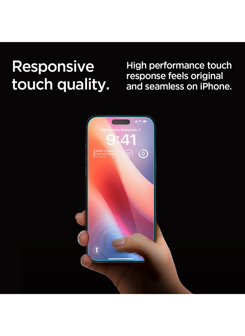 Spigen - GLAStR EZ Fit HD iPhone 16 PRO PRIVACY Screen Protector Premium Tempered Glass with Auto Align technology [1 PACK] - Image 1