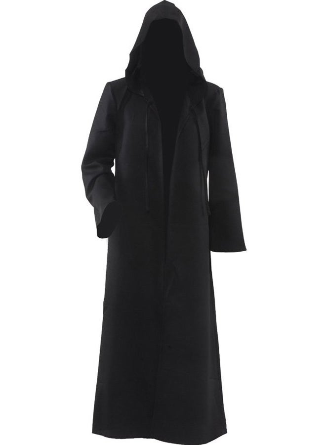 Cosplaysky Men's Cosplay Cloak for Jedi Robe Costume Halloween Tunic Hooded Uniform (Black, XXXX-Large) - Image 1