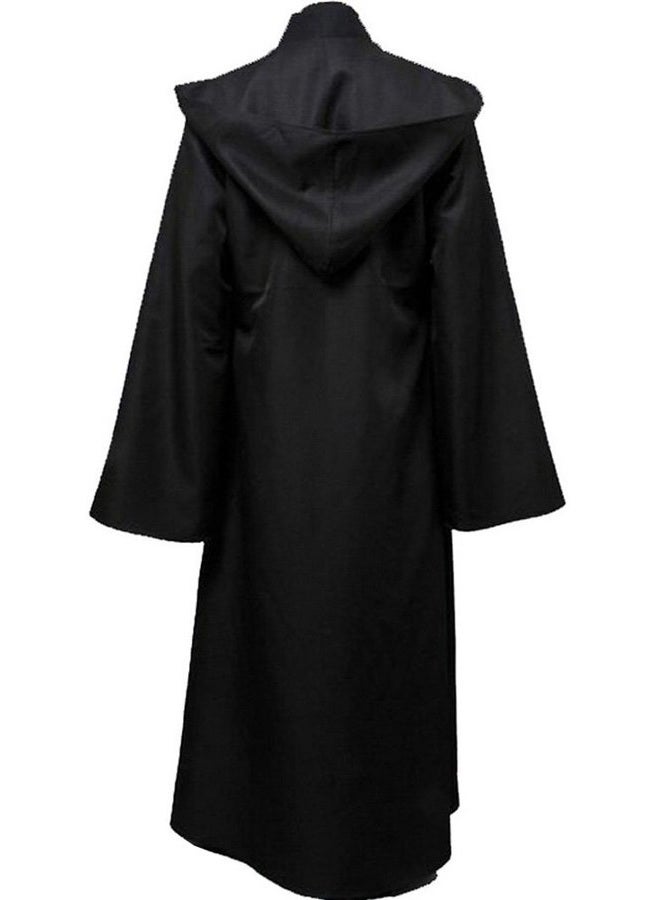 Cosplaysky Men's Cosplay Cloak for Jedi Robe Costume Halloween Tunic Hooded Uniform (Black, XXXX-Large) - Image 3