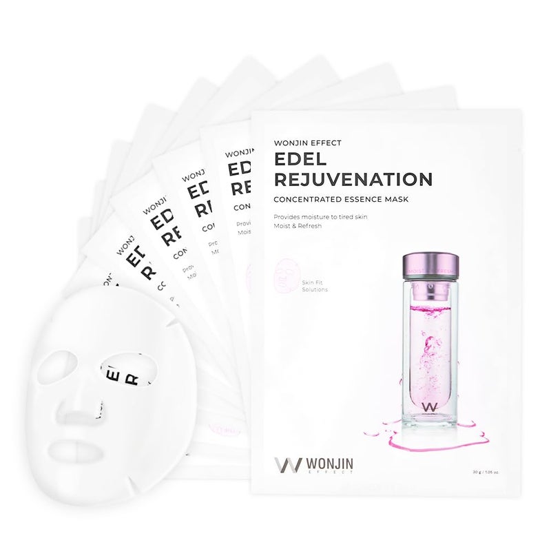 Wonjin Effect EDEL REJUVENATION MASK 105 fl Oz10 pieces Hydrating Moisturizing Skin Elasticity Wrinkle Care Hyaluronic Acid Collagen Centella Asiatica