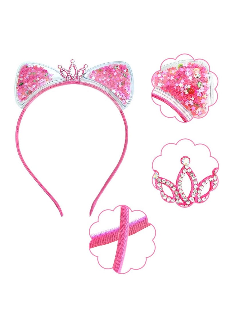Excefore - Cat Ears Headband, 10pcs Colorful Cat Ears Sequin Glitter Metal Kitty Lovely Hair Accessories for Daily Wearing and Party Decoration - Image 1