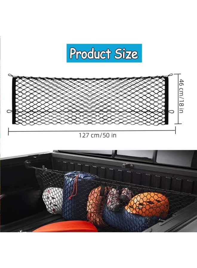 Bukela Pickup Truck Cargo Net Envelope Style Trunk Organizers and Storage Net with 4 Metal Hooks Suitable for Chevy Silverado 2013-2022 Suitable for Ford F150 2015-2022 GMC Sierra 2013-2022 Accessories - Image 2