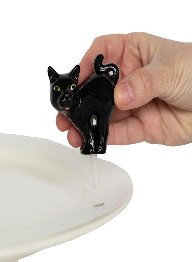 nf nora fleming Nora Fleming Scaredy Cat (Black Cat) - Hand-Painted Ceramic Halloween Decor - Fall Minis for The Home and Office - A419 - Image 2