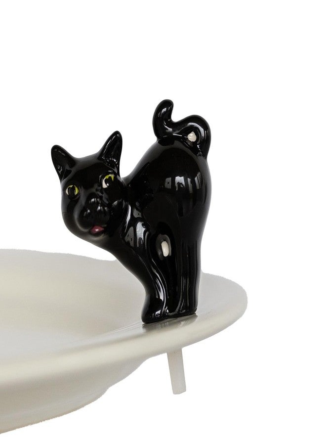 nf nora fleming Nora Fleming Scaredy Cat (Black Cat) - Hand-Painted Ceramic Halloween Decor - Fall Minis for The Home and Office - A419 - Image 1
