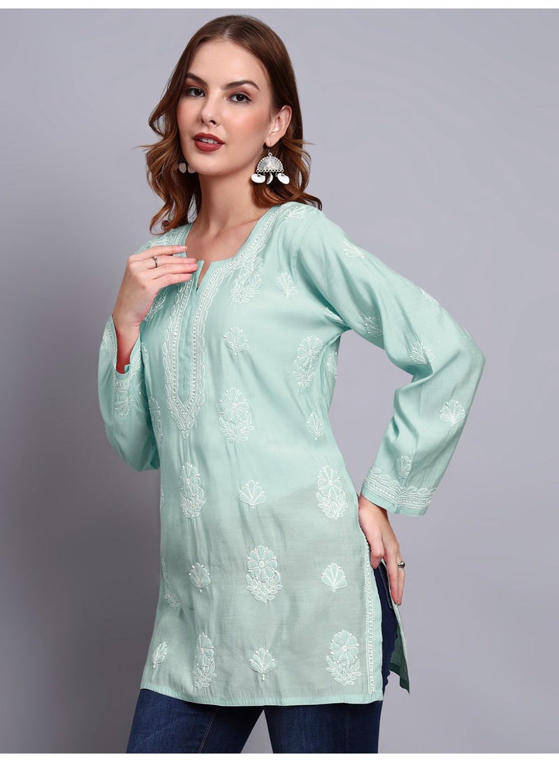 الايا كرتي شانديري مطرز يدويًا بشيكانكاري - Image 4