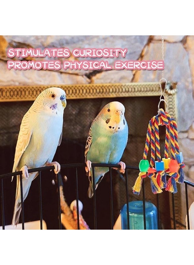 Sylqvxh 5 Pack Bird Toys Parakeet Toy Parrot Chewing Shredding Foraging Toys with Rope Perch Hanging Toy Bird Cage Accessories for Cockatiel Conure Budgies Lovebird - Image 4