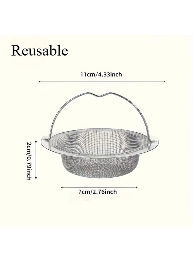 Stainless Steel Sink Strainer With Handle For Kitchen Bathroom Drain Clog Prevention - Image 3