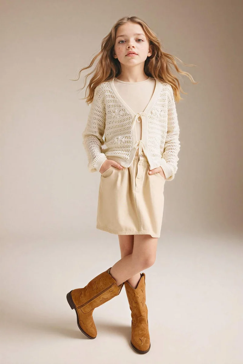 ديفاكتو Girl Cotton Regular Fit Skirt