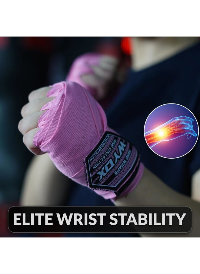 WYOX Boxing Hand Wraps Inner Gloves, Elasticated Thumb Loop Bandages Mexican Style Under Mitts Wrist Wrap Protection Muay Thai MMA Kickboxing Martial Arts Punching Bag Training Men Women - Image 5