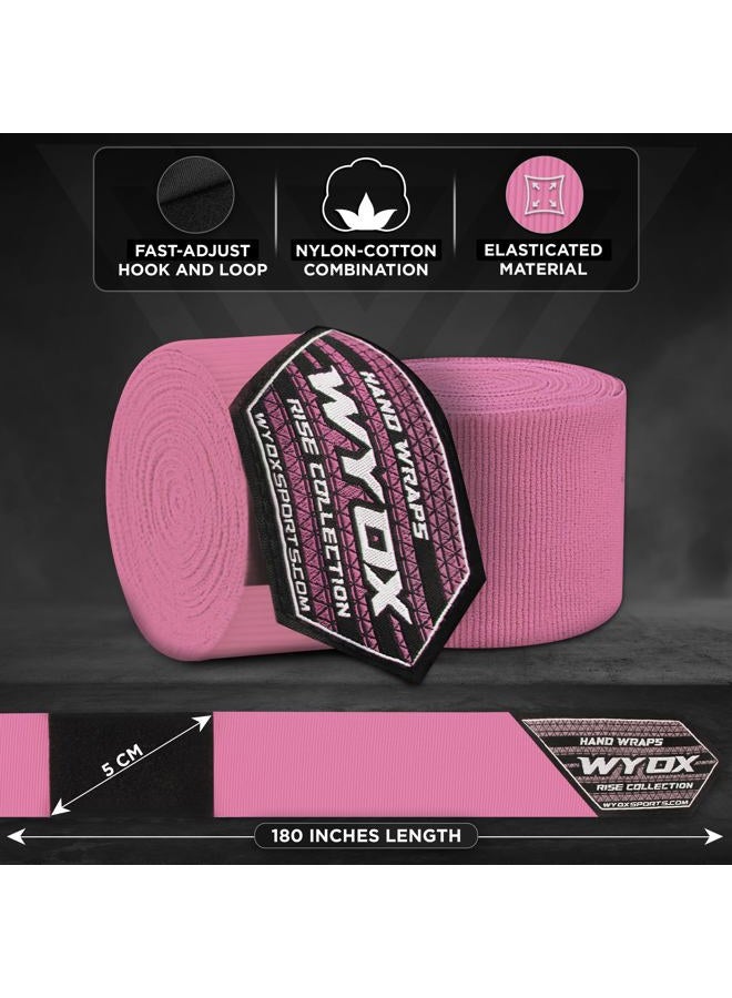 WYOX Boxing Hand Wraps Inner Gloves, Elasticated Thumb Loop Bandages Mexican Style Under Mitts Wrist Wrap Protection Muay Thai MMA Kickboxing Martial Arts Punching Bag Training Men Women - Image 2