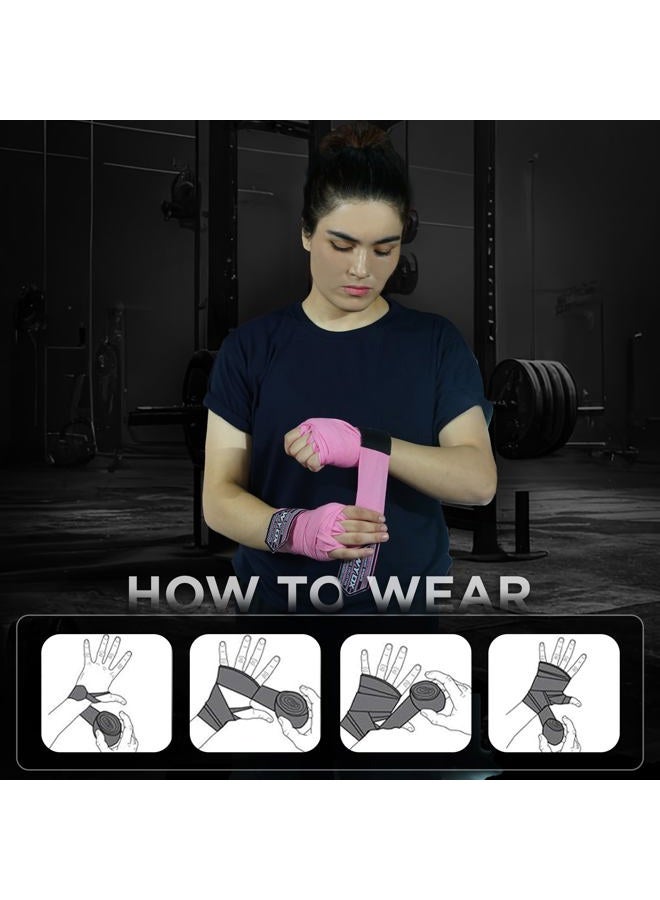 WYOX Boxing Hand Wraps Inner Gloves, Elasticated Thumb Loop Bandages Mexican Style Under Mitts Wrist Wrap Protection Muay Thai MMA Kickboxing Martial Arts Punching Bag Training Men Women - Image 4