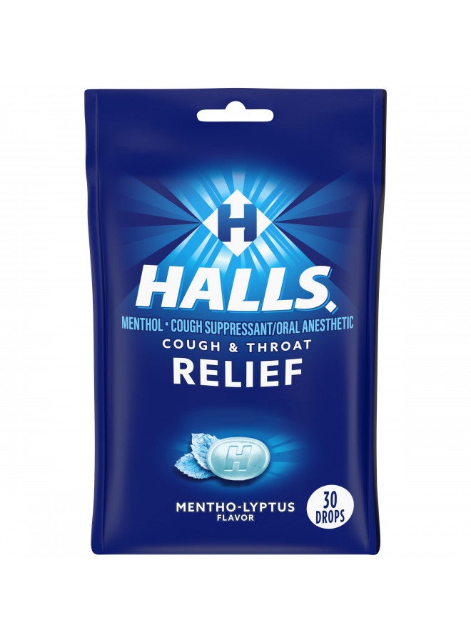 Halls Relief Mentho - Lyptus Flavor Cough Drops, 1 Bag (30 Total Drops) - Image 1