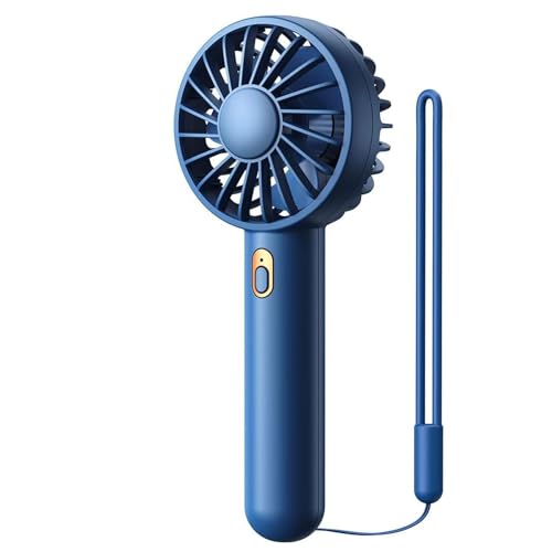 TOPK Mini Portable Handheld Fan, USB Rechargeable 3 Speed Personal Small Desk Fan with Base Lightweight Makeup Travel Beach Indoor Outdoor for Stylish Girl Women (Blue) - Image 1