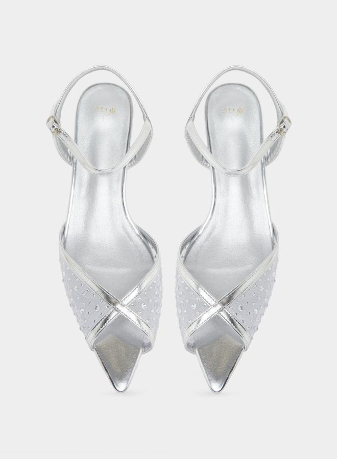 ستايلي صندل كعب منخفض بجزء علوي مزين - Image 5