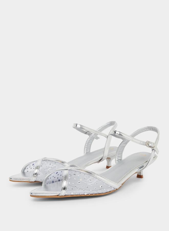 ستايلي صندل كعب منخفض بجزء علوي مزين - Image 2