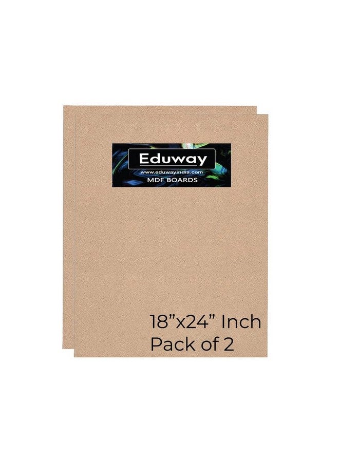 Eduway® A2 18x24 Inch MDF Board Wood Sheet for Mandala , Lippan, Resin Art & Craft, 4mm Thick, Pack of -2 - Premium Cardboard Material for Artists, Art and Craft Students - Hard Cutout in Small and Large Sizes (45x60 cms) - Image 1