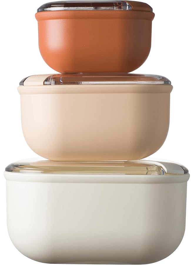 OMADA Leak Proof Pull Box Square 3 Pcs. Set   Sunrise - Image 1