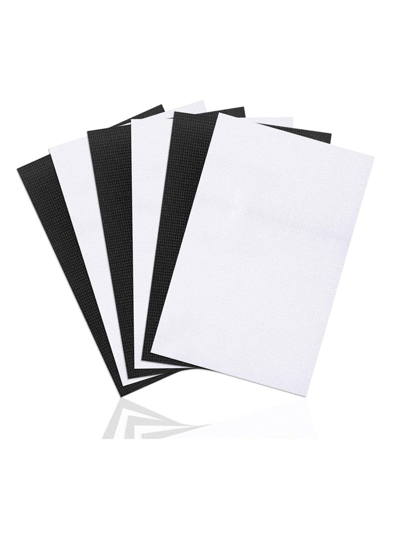 Y&D Embroidery Cloth, 6 Pieces Classic Reserve Aida Cloth Cross Stitch 11 Count Fabric, White & Black, 12 by 18-Inch  - Image 1