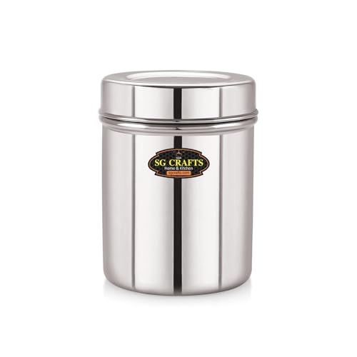 SG CRAFTS Stainless Steel Vertical Canisters/Ubha Dabba/Storage Containers/Deep Dabba. (500 ml) - Image 1