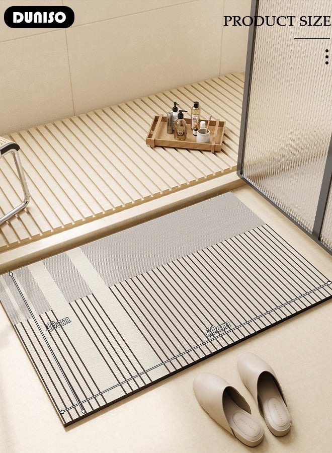 DUNISO Diatom Mud Bath Mat, Absorbent Bath Mat, Non Skid and Quick Dry Comfort Bath Mat, Rubber Backed for Bathroom Kitchen Shower, Easier Clean Carpet - Image 3