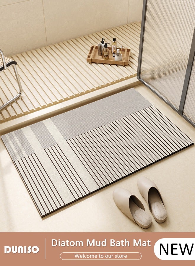DUNISO Diatom Mud Bath Mat, Absorbent Bath Mat, Non Skid and Quick Dry Comfort Bath Mat, Rubber Backed for Bathroom Kitchen Shower, Easier Clean Carpet - Image 1
