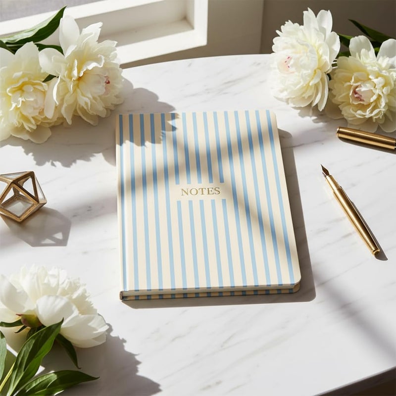 Pearhead Hardcover Journal Notebook 6x8 â€“ Cream & Blue Stripe College-Ruled Writing Journal, 200 Lined Pages for Work, School & Journaling - Image 5