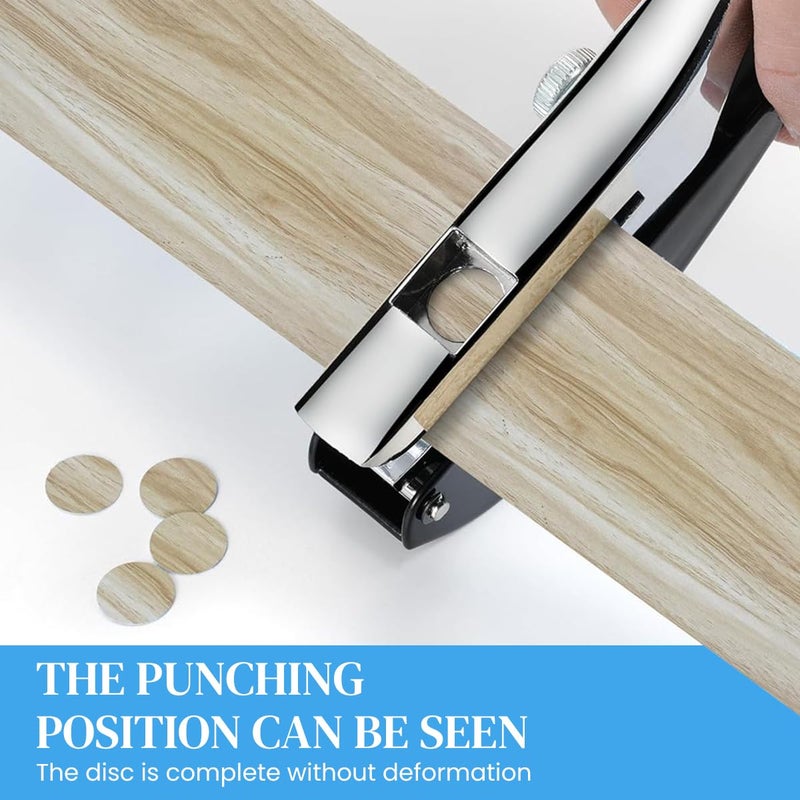 Serplex Manual Hole Punch Kit Heavy Duty Spring Loaded 10mm Size Maximum Thickness 1.2mm Tool for Wooden Edge Bands Plastic Sheets Paper with Drill Stop Collar 2 PCS - Image 4