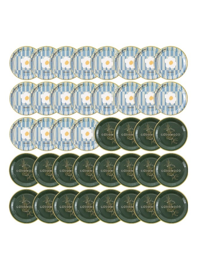 Generic Cake Paper Plates Candy Disposable Plate Round Paper Dessert Plates Degradable Party Plate Strong, Sturdy Party Supplies Plates for Birthday, Holiday, Wedding, Dining 40 Pack, 7In 