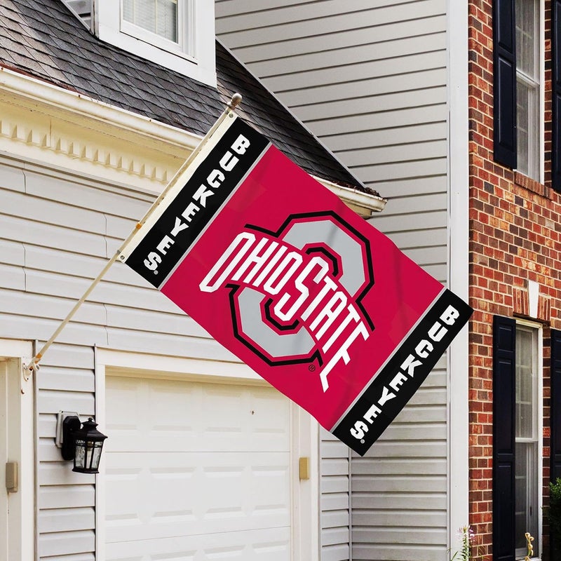 BSI PRODUCTS, INC. - Ohio State Buckeyes 3’x5’ Flag with Heavy-Duty Brass Grommets - OSU Football, Basketball & Baseball Pride - High Durability - Designed for Indoor or Outdoor Use - Great Gift Idea - Image 2