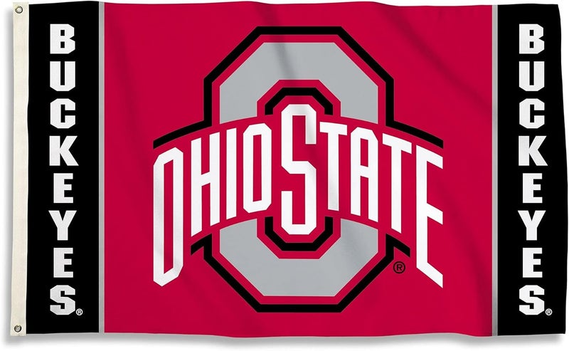 BSI PRODUCTS, INC. - Ohio State Buckeyes 3’x5’ Flag with Heavy-Duty Brass Grommets - OSU Football, Basketball & Baseball Pride - High Durability - Designed for Indoor or Outdoor Use - Great Gift Idea - Image 1