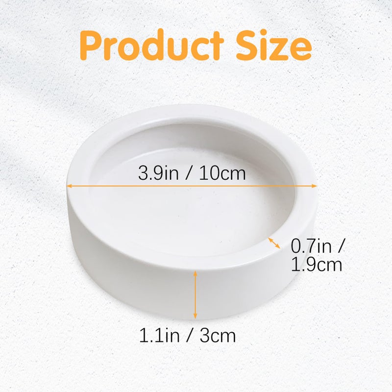 Tfwadmx 2 Pack Reptile Food Bowl, Ceramic Water Feeder Bowl, Reptile Worm Feeding Dish for Lizard Turtle Bearded Dragon Anoles Crested Gecko Hermit Crab Leopard Gecko Chameleon Corn Snake - Image 2