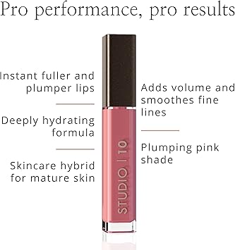 Studio 10 Studio10 Lip Perfecting Plumping Gloss with Hyaluronic Acid Non Sticky Lip Gloss to Smooth Hydrate and Volumise Suitable for Fine Lined Mature or Dry Lips with Subtle Shine and Skincare Benefits - Image 4