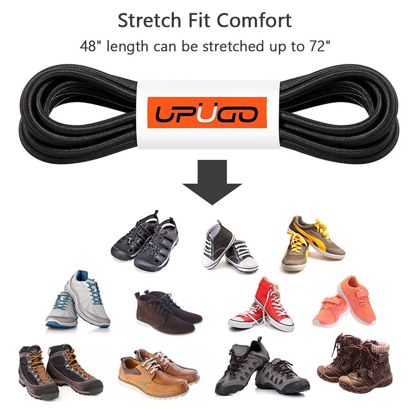 UpUGo Elastic Shoe Laces, 3 Pairs No Tie Shoe Laces Tieless for Kids, Adults, Elderly, One Size Fit All - Image 3