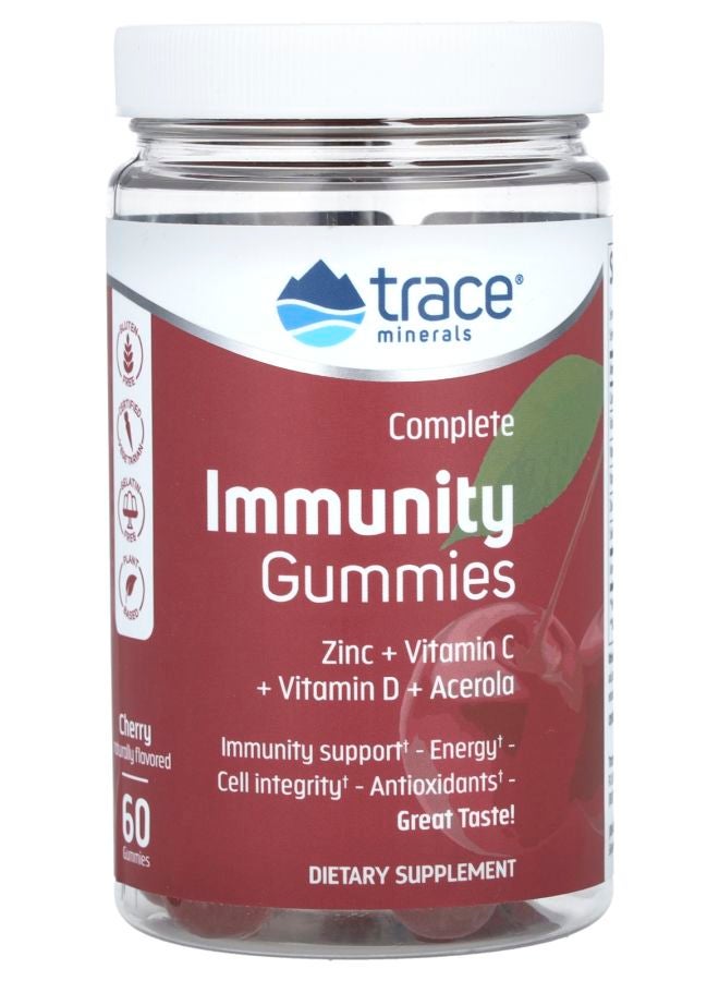 Trace Minerals Complete Immunity Gummies Cherry 60 Gummies