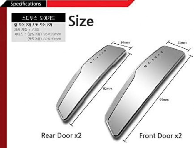 STATUS 4Pcs High Glossy Slim Door Edge Guards Bumper Protector Trim Guard Sticker Molding for Motors Auto Vehicle (Metallic Silver) Multi-use upgraded craftsmanship - Image 2