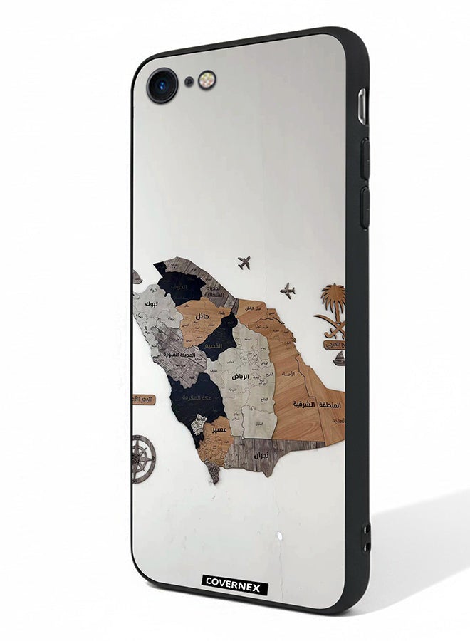Covernex Apple iPhone 8 Protective Case Cover Printed Featuring Saudi Arabia Regional Map - Image 1