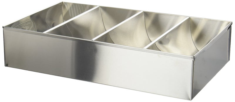 Winco 4Compartment Stainless Steel Cutlery Bin Medium
