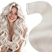 LaaVoo Tape in Hair Extensions Blonde Human Hair Tape in Extensions #60 Platinum Blonde Hair-Extension Tape on Real Human Short Hair 20pcs 40g 14 Inch - Image 2