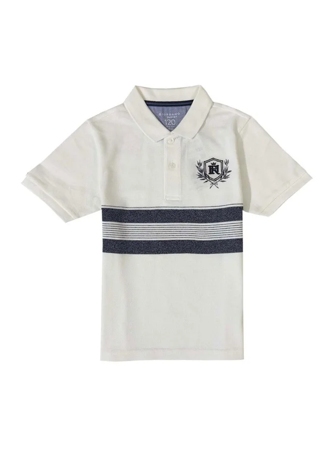 GIORDANO White Junior Pique Polo for Boys