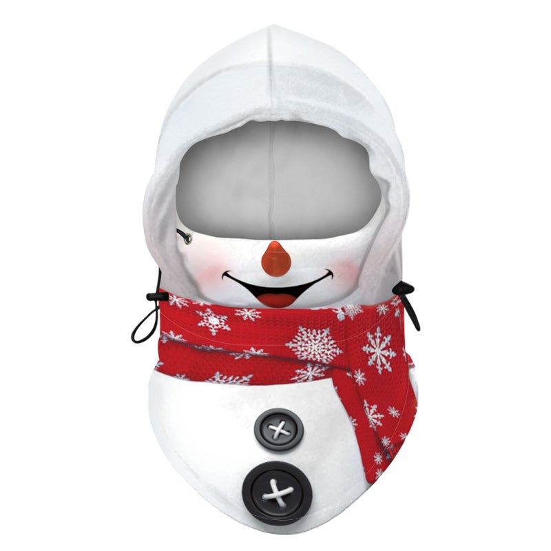 Kids Adult Balaclava Christmas Print Adjustable Warm Polar Fleece Snowboarding Skiing Outdoors Face Shield - Image 5