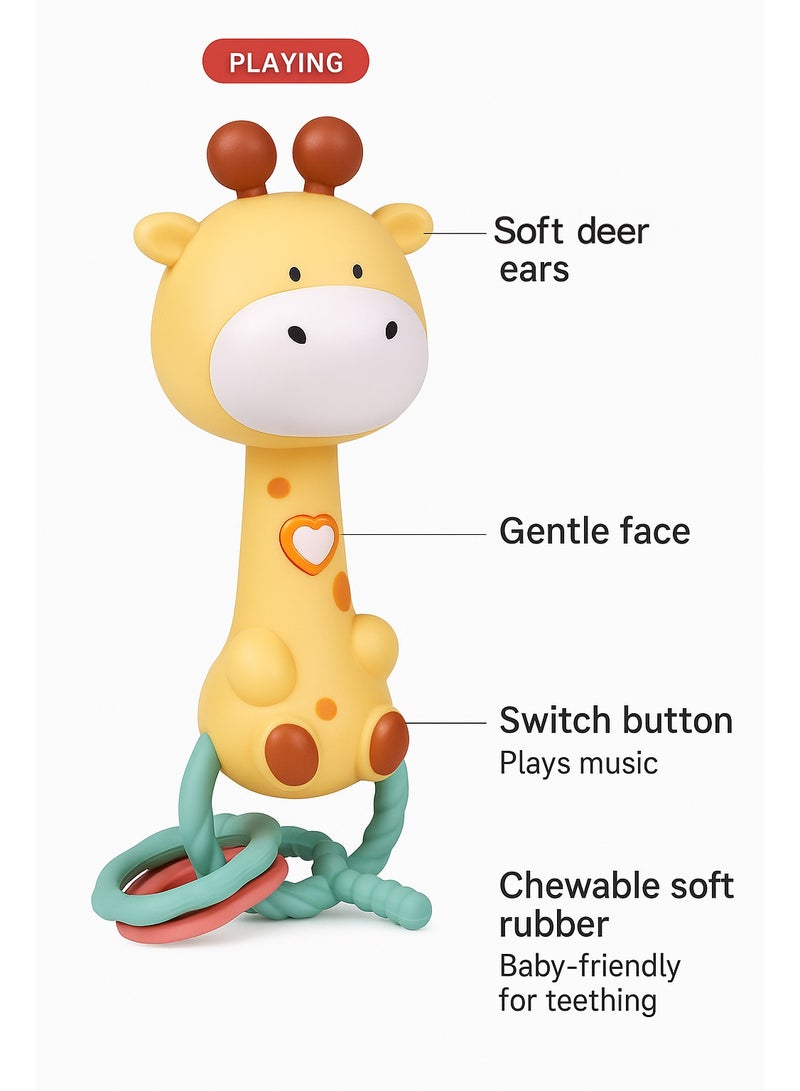 giraffe Baby Rattle with Teether – Infant Handheld Music Toy for Early Sensory Development  - Image 5