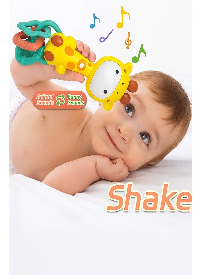 Giraffe Baby Rattle with Teether – Infant Handheld Music Toy for Early Sensory Development - Image 4