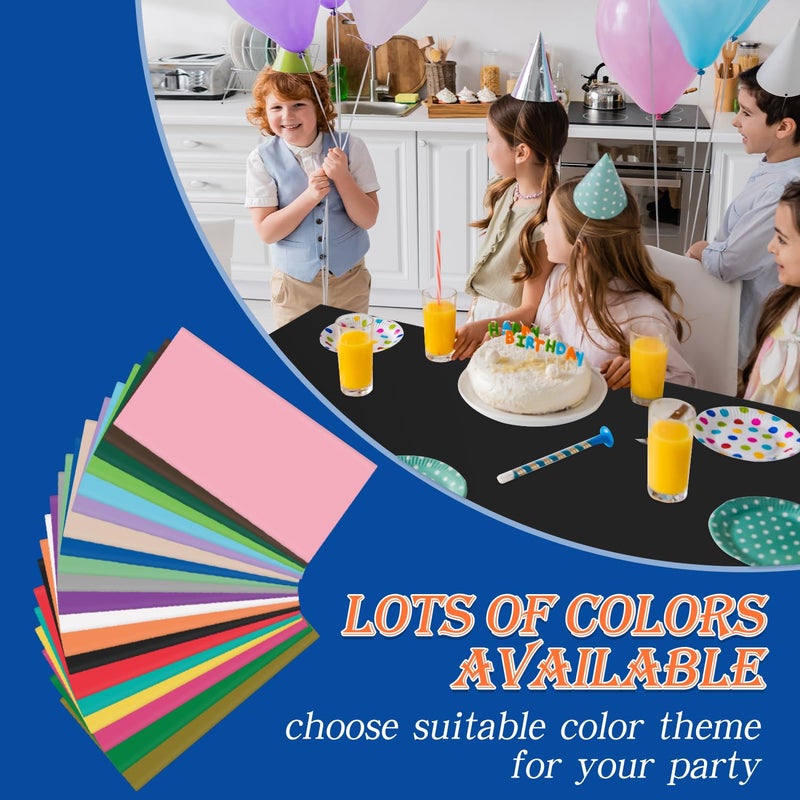 YSYJ 12 Pack Black 54 x 108 Inch Disposable Plastic Tablecloths Rectangular Table Cloth Plastic Table Cover for Parties - Image 5