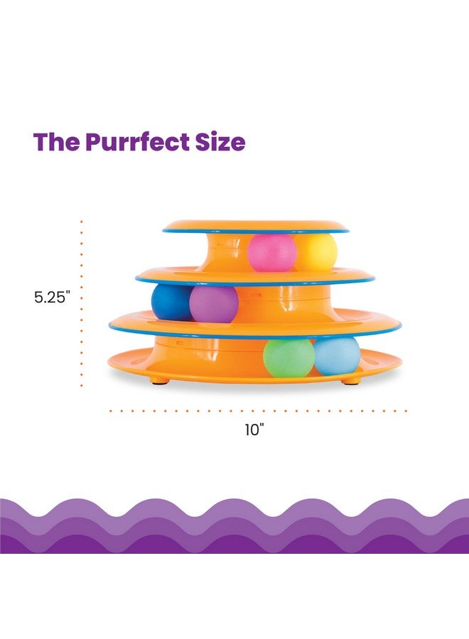 Catstages Tower of Tracks Interactive 3-Tier Cat Track Toy with Spinning Balls, Orange - Image 5