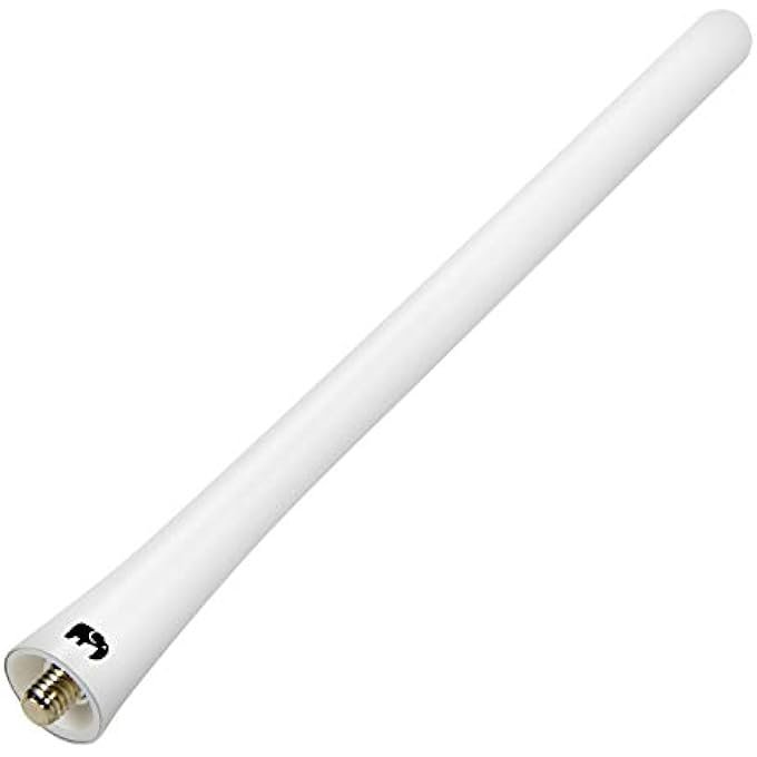 rayihni 7" inch Flexible Copper Core Antenna, Compatible with Jeep Wrangler JK JKU JL JLU Rubicon Sahara Gladiator (JL) [JT] Renegade Cherokee - Designed for Optimized FM/AM Reception (White) - Image 1