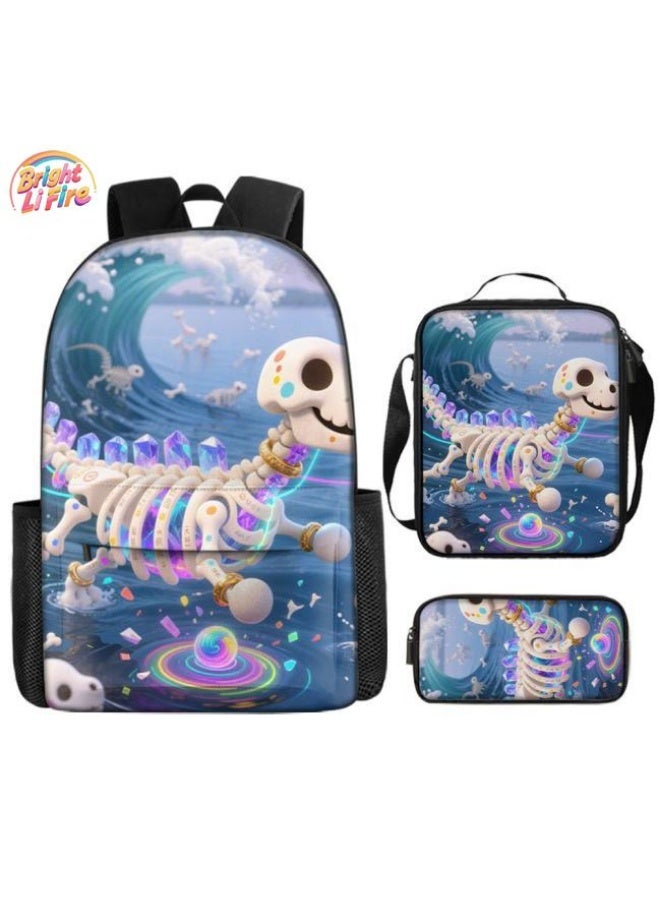 واضح من النار حقيبة ظهر + حقيبة يد + حقيبة قرطاسية | هدية موسم العودة إلى المدرسة / عطلة | مجموعة حقيبة كرتونية من ثلاث قطع، سهلة التعامل مع المناسبات المختلفة (الطلاب والأطفال ونزهات الأصدقاء وتسلق الجبال والمدرسة وما إلى ذلك) - 83 - Image 1